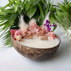 Bougie bol coco fleurie