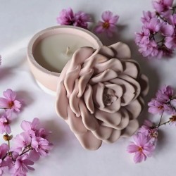 Bougie Fleur en Jesmonite